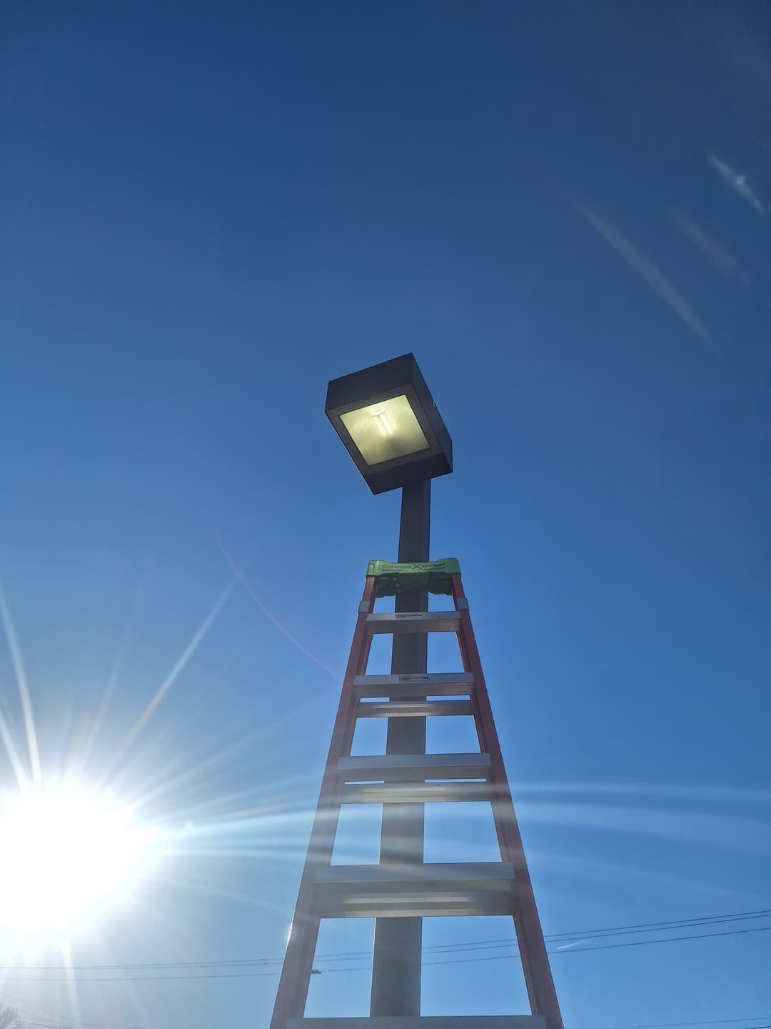 picture of aerial lighting maintenance