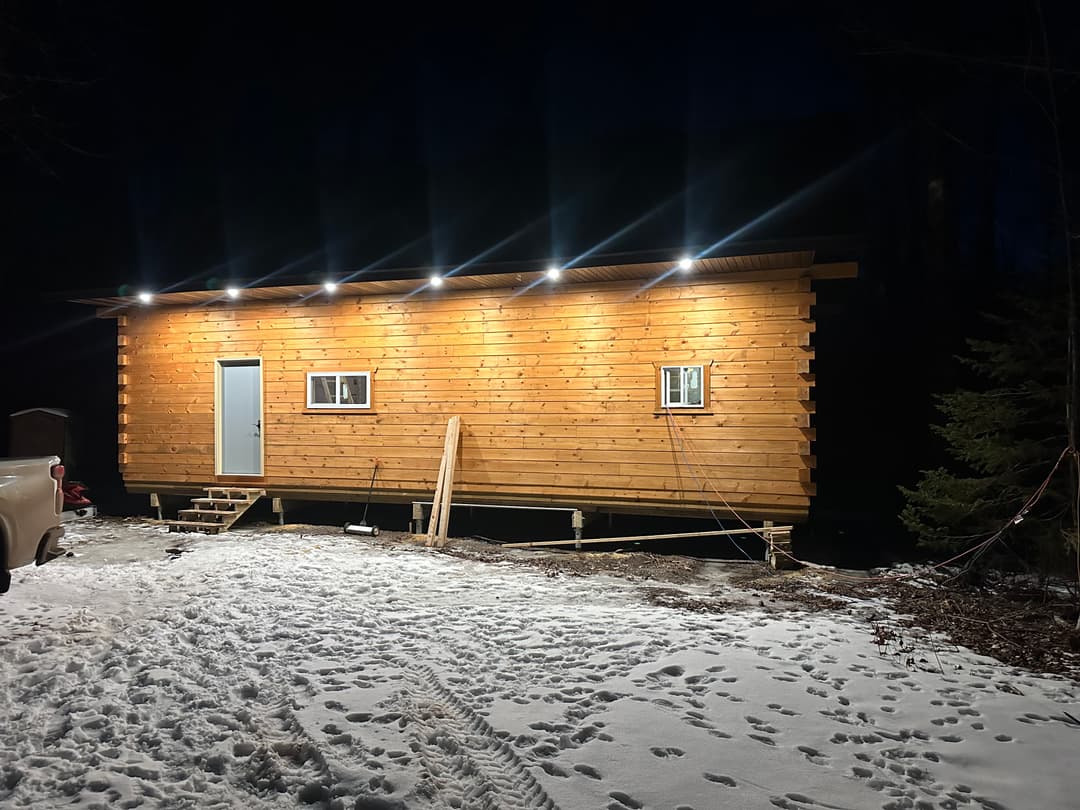 picture of led soffit lights installed by an electrician